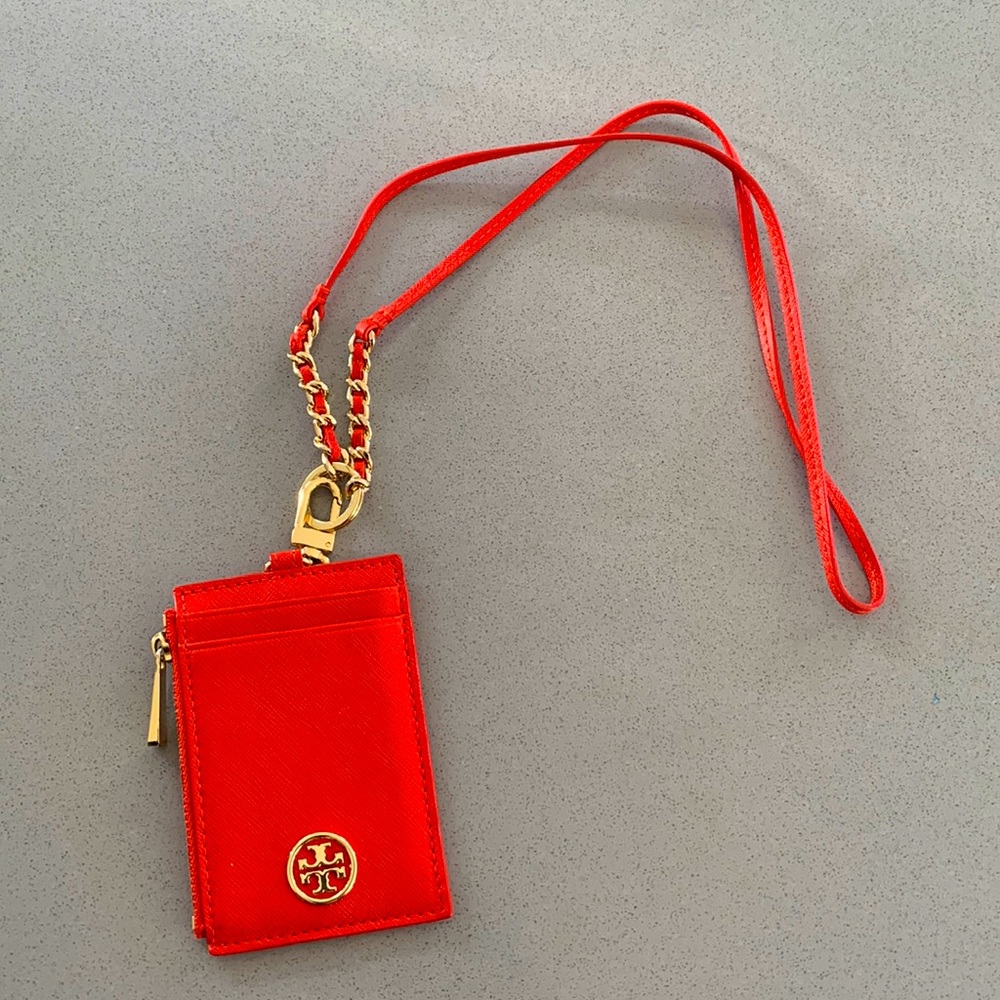 Tory Burch NWT Emerson Leather Lanyard ID Holder